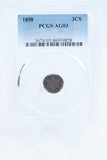 1858-P PCGS AG03 Three (3) Cent Silver Business Strike 3CS