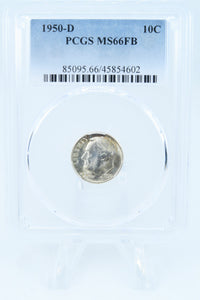 1950-D PCGS MS66FB Roosevelt Dime Business Strike 10C