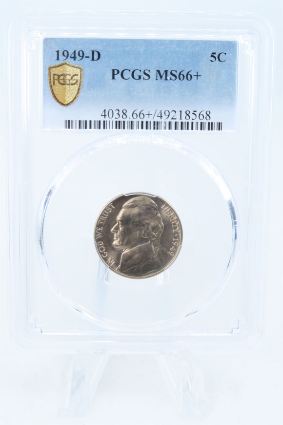 1949-D PCGS MS66+ Jefferson Nickel Business Strike 5C