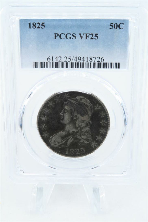 1825-P PCGS VF25 Capped Bust Half Dollar Business Strike 50C