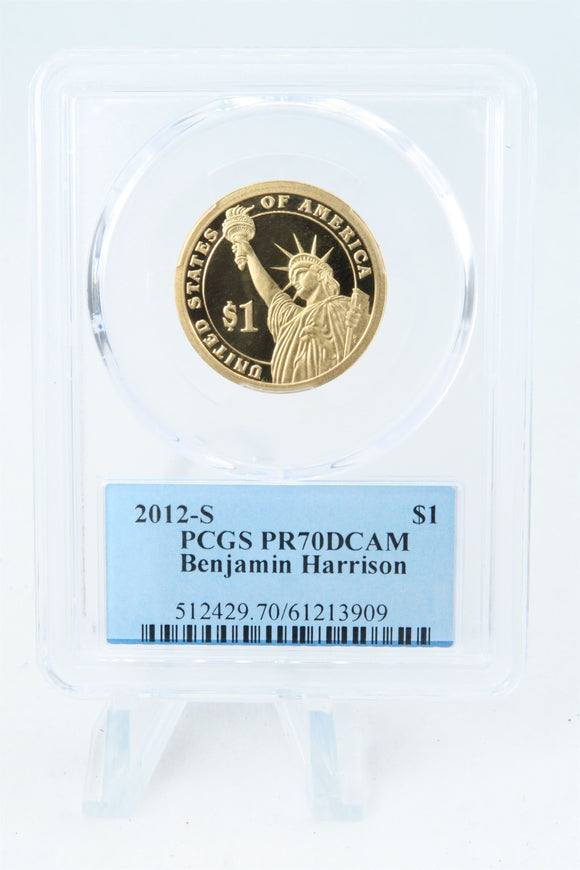 2012-S PCGS PR70DCAM Benjamin Harrison Presidential Dollar Proof