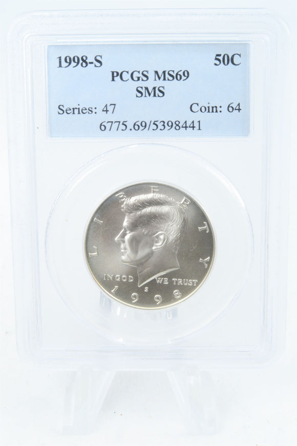 1998-S PCGS SP69 SMS Kennedy Half Dollar 50C
