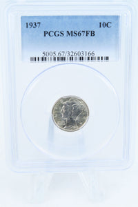 1937-P PCGS MS67FB Mercury Dime Business Strike 10C