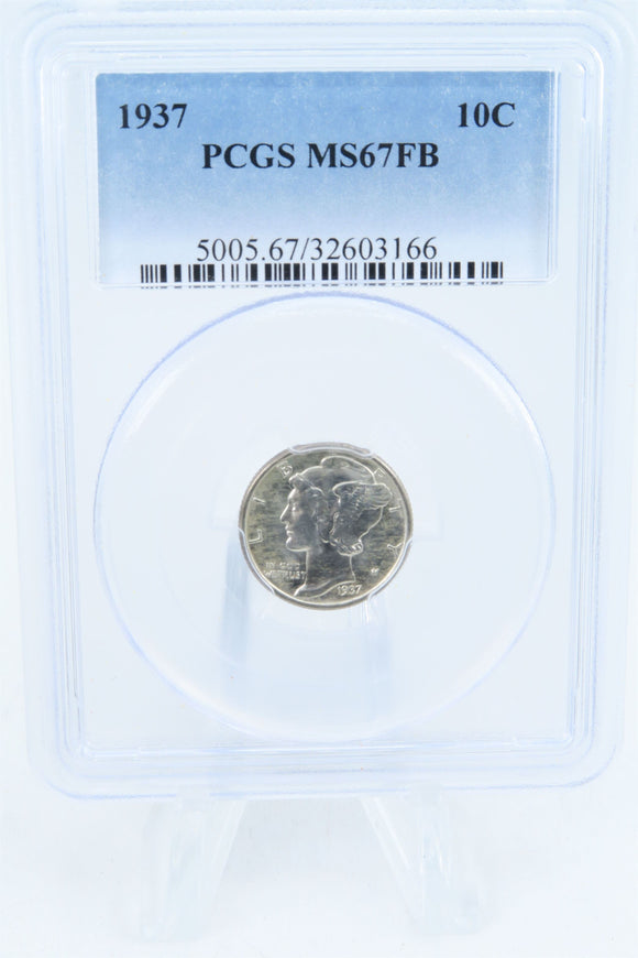 1937-P PCGS MS67FB Mercury Dime Business Strike 10C