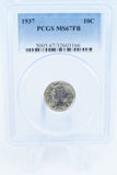 1937-P PCGS MS67FB Mercury Dime Business Strike 10C