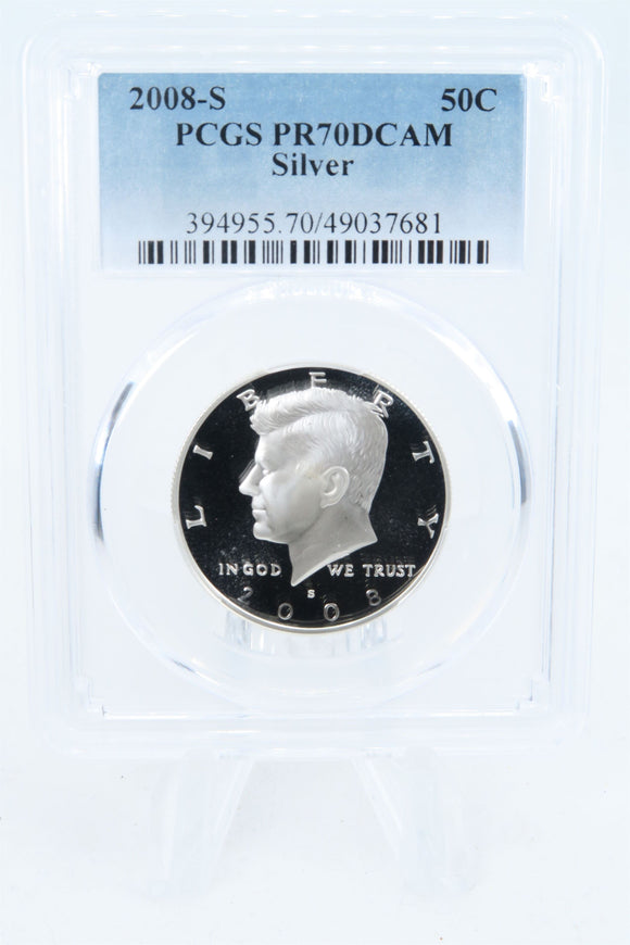 2008-S PCGS PR70DCAM Silver Kennedy Half Dollar Proof 50C
