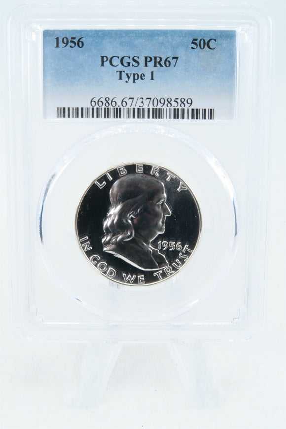 1956-P PCGS PR67 Type 1 Franklin Half Dollar Proof 50C