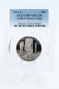 2011-S PCGS PR70DCAM United States Army Commemorative Half Dollar Proof 50C