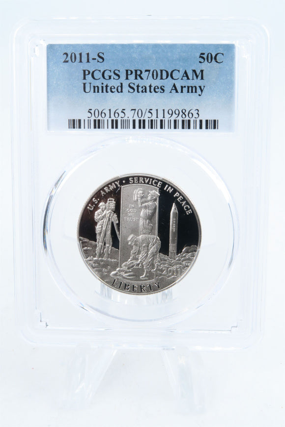2011-S PCGS PR70DCAM United States Army Commemorative Half Dollar Proof 50C