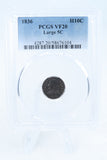1836-P PCGS VF20 Large 5C Capped Bust Half Dime Business Strike