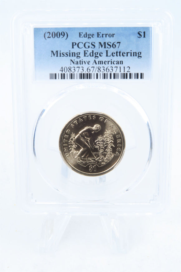 2009-P PCGS MS67 Missing Edge Lettering Native American Dollar