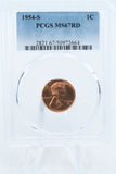 1954-S PCGS MS67RD Lincoln Wheat Cent Business Strike 1C