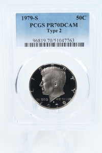 1979-S PCGS PR70DCAM Type 2 Kennedy Half Dollar Proof 50C