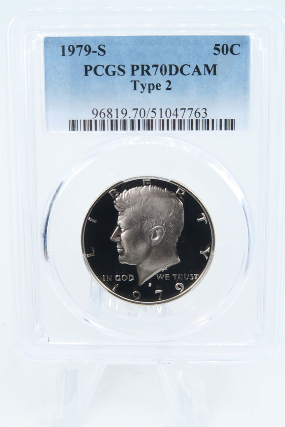 1979-S PCGS PR70DCAM Type 2 Kennedy Half Dollar Proof 50C