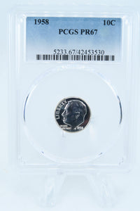 1958-P PCGS PR67 Roosevelt Dime Proof 10C