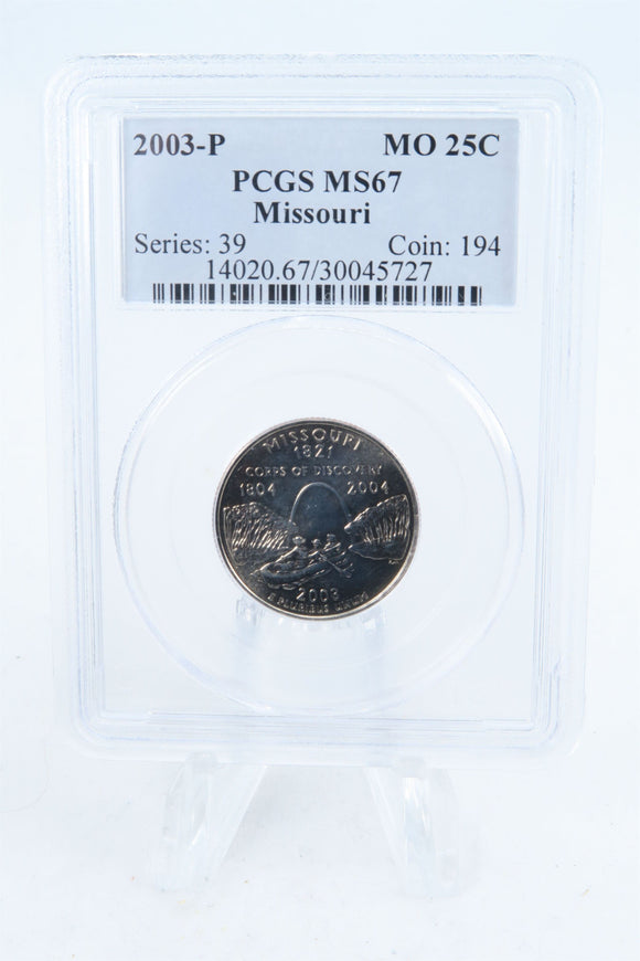 2003-P PCGS MS67 Missouri State Quarter Business Strike 25C