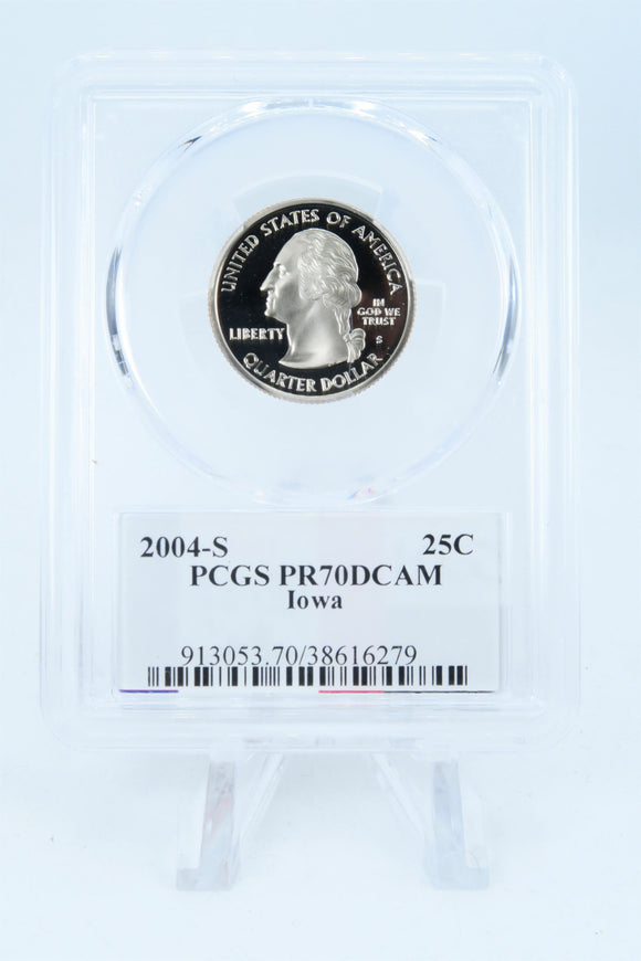 2004-S PCGS PR70DCAM Iowa State Quarter Proof 25C