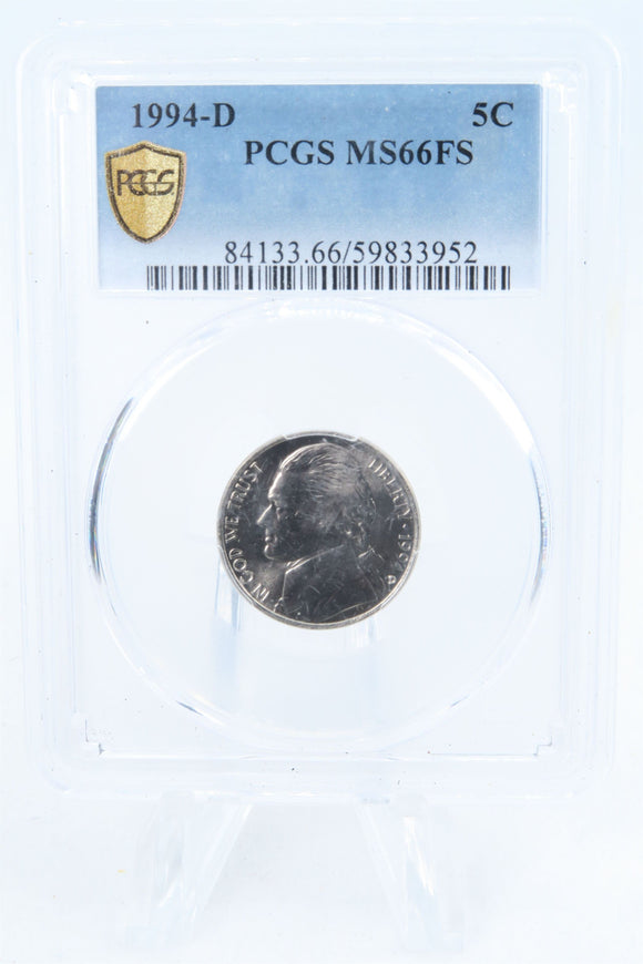 1994-D PCGS MS66FS Jefferson Nickel Full Steps Business Strike 5C