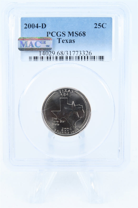 2004-D PCGS MS68 Texas State Quarter Business Strike 25C