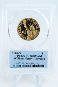 2009-S PCGS PR70DCAM William Harrison Presidential Dollar Proof