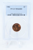 1981-P PCGS MS66RD Lincoln Memorial Cent Business Strike 1C