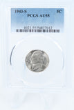 1943-S PCGS AU55 Jefferson War Nickel Business Strike 5C