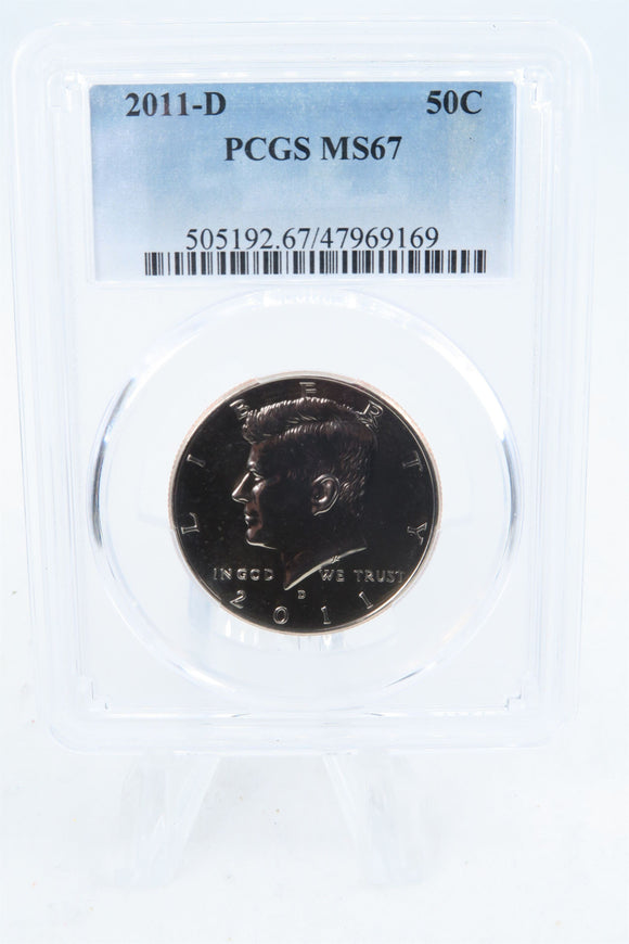 2011-D PCGS MS67 Kennedy Half Dollar Business Strike 50C