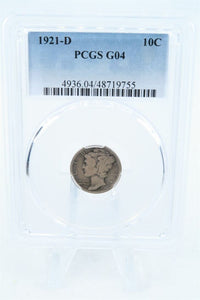 1921-D PCGS G04 Mercury Dime Business Strike 10C