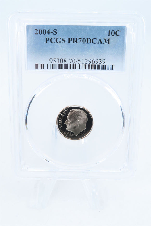 2004-S PCGS PR70DCAM Roosevelt Dime Proof 10C