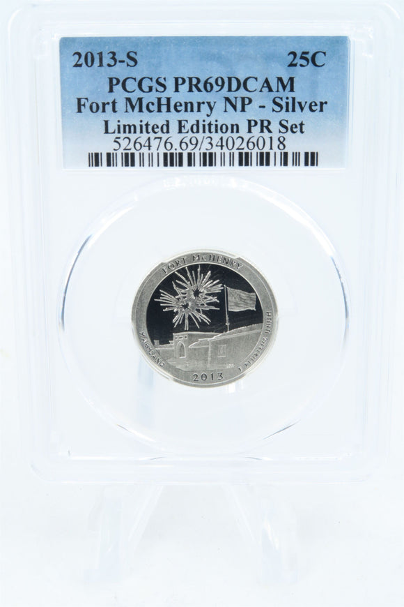 2013-S PCGS PR69DCAM Silver Limited Edition Fort McHenry NP Quarter Proof 25C