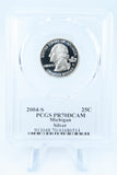 2004-S PCGS PR70DCAM Silver Michigan State Quarter Proof 25C