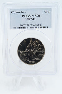 1992-D PCGS MS70 Columbus Modern Commemorative Half Dollar 50C