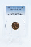 1940-P PCGS MS67RD Lincoln Wheat Cent Business Strike 1C