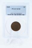 1868-P PCGS XF45BN Two (2) Cent Piece Business Strike 2C