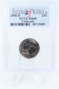 2006-D PCGS SP68 Colorado Satin Finish State Quarter 25C