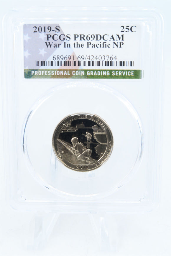 2019-S PCGS PR69DCAM War In The Pacific NP Quarter Proof 25C