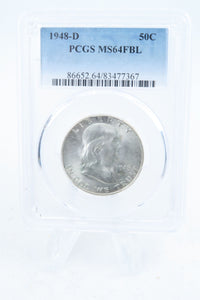 1948-D PCGS MS64FBL Franklin Half Dollar Full Bell Lines 50C