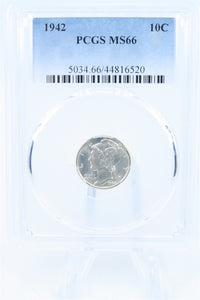 1942-P PCGS MS66 Mercury Dime Business Strike 10C