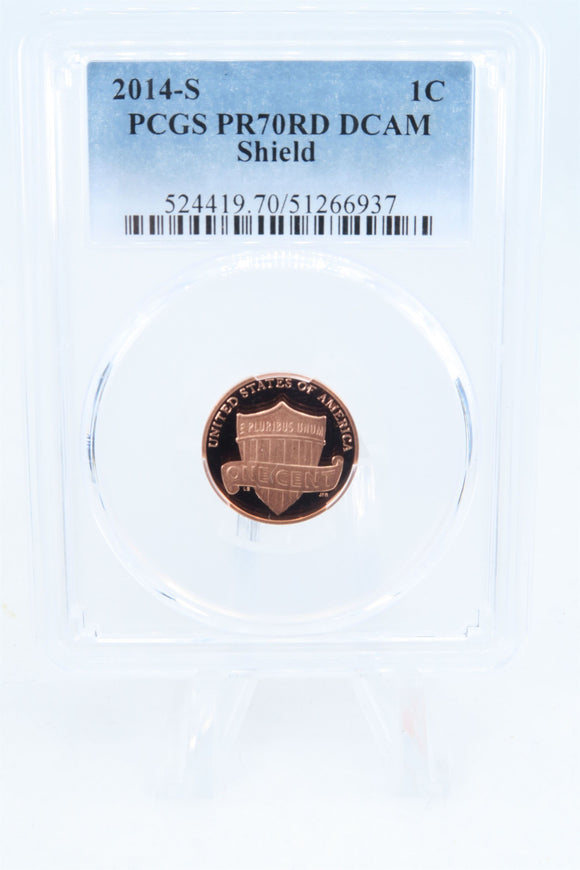 2014-S PCGS PR70DCAM Lincoln Shield Cent Proof 1C