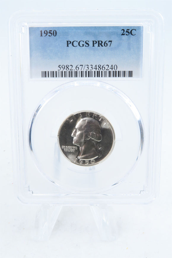 1950-P PCGS PR67 Washington Quarter Proof 25C