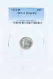1942-D PCGS MS66FB Mercury Dime Business Strike 10C