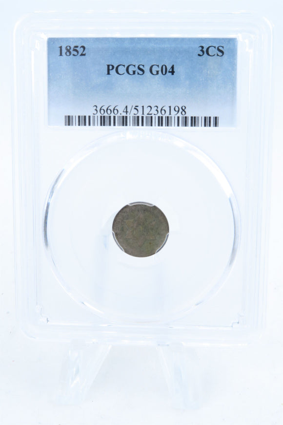 1852-P PCGS G04 Three (3) Cent Silver Business Strike 3CS