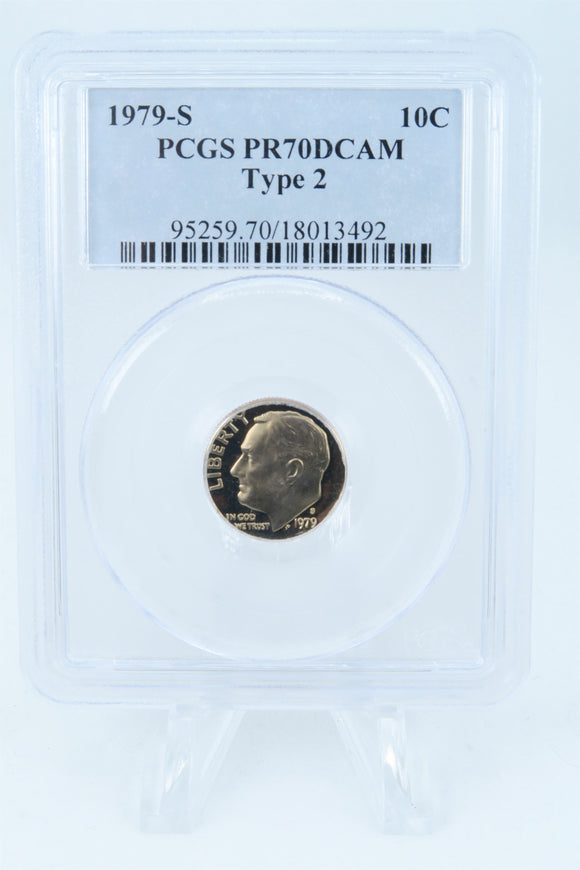 1979-S PCGS PR70DCAM Type 2 Roosevelt Dime Proof 10C