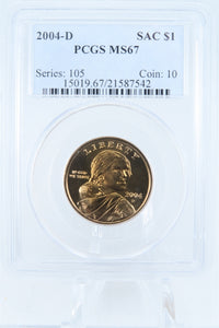 2004-D PCGS MS67 Sacagawea Dollar Business Strike