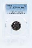 1986-S PCGS PR70DCAM Jefferson Nickel Proof 5C