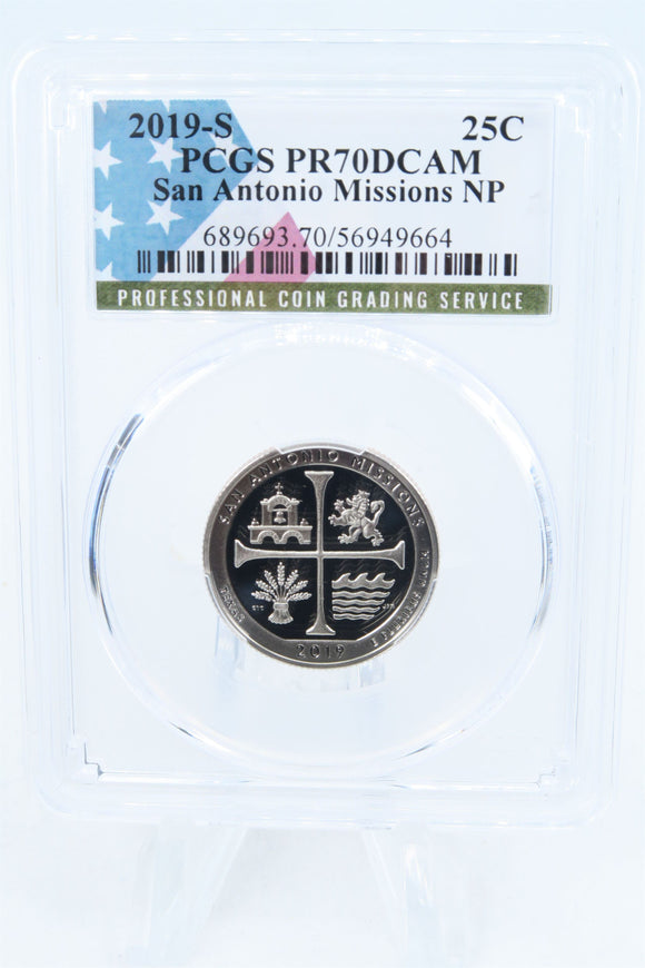 2019-S PCGS PR70DCAM San Antonio Missions NP Quarter Proof 25C