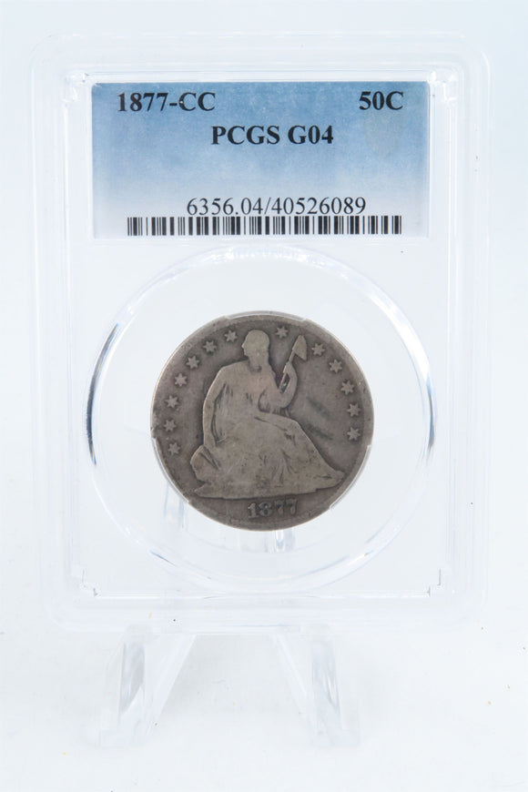 1877-CC PCGS G04 Liberty Seated Half Dollar Business Strike 50C