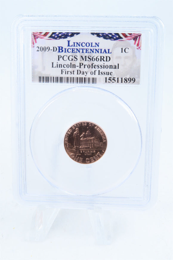 2009-D PCGS MS66RD Lincoln-Professional FDOI Cent Business Strike 1C