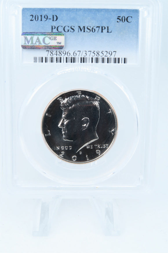 2019-D PCGS MS67PL Kennedy Half Dollar Business Strike 50C