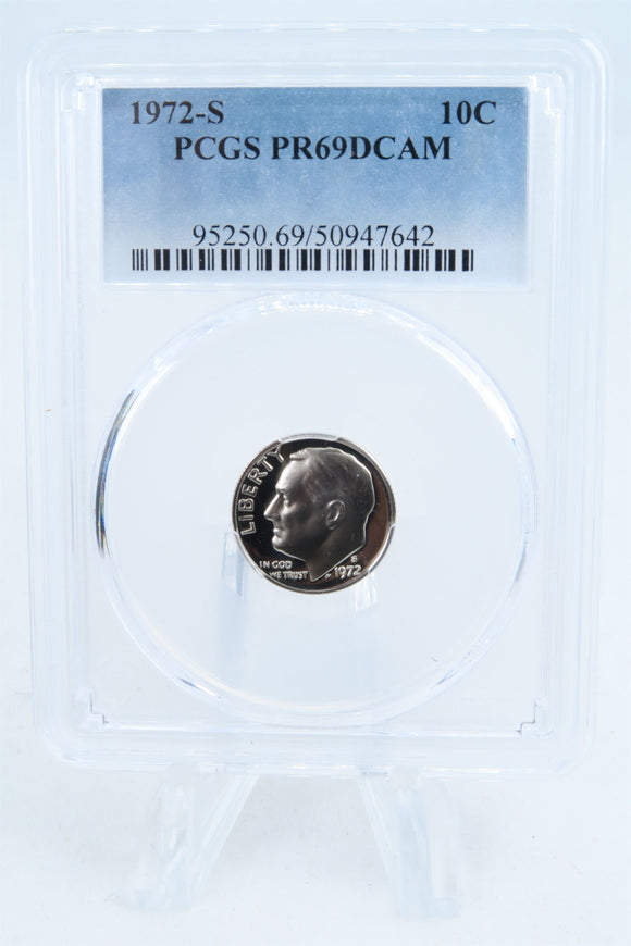 1972-S PCGS PR69DCAM Roosevelt Dime Proof 10C